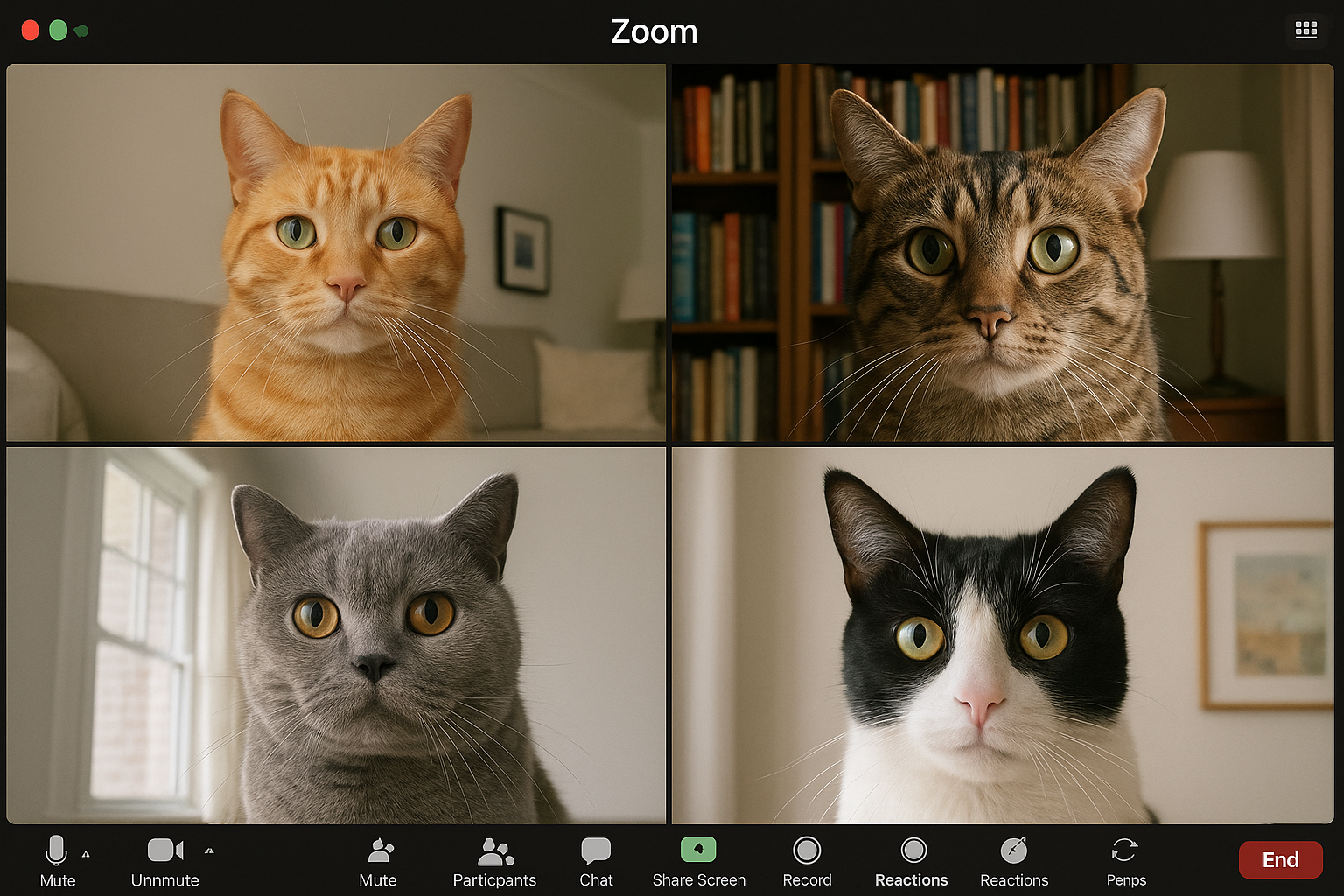 Zoom Call with Cats